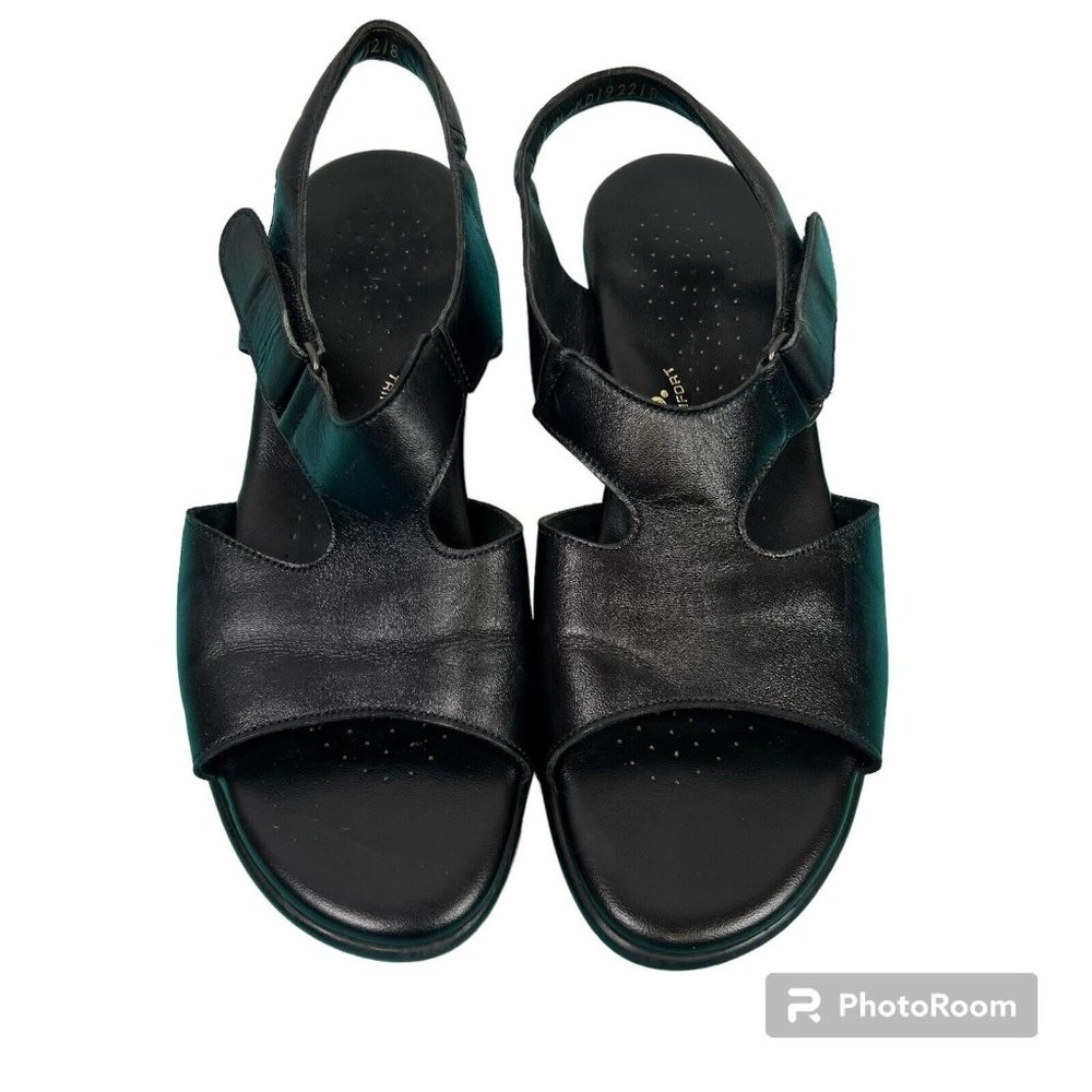 SAS Caress Sandals Women's 8 M Black Cross Strap Comfort Slingback  USA